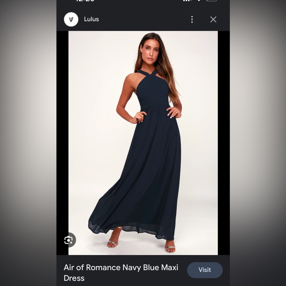 Lulus Navy Chiffon Dress